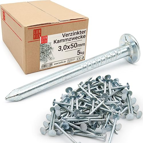 Clous 3.0x50mm 5kg env. 1650 pcs., toiture, coffrage, Clous Drahtstift | Clou galvanisé pour menuiserie, Clou acier pour bois, construction, bricolage