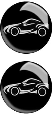 2 Stück Aufkleber mit Auto Logo 15mm Diameter. Universal Sticker mit Emblem. Mit einem transparent Silikonshutz