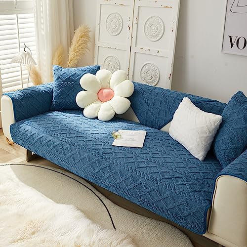 ZCXRYFL 1 2 3 4 Sitzer Sofa üBerzug PlüSch Rutschfester Sofabezug L/U-Eck-Universal Sofa ÜBerwüRfe MöBelschutz Stoff Leder Couch üBerzug Baby-Krabbeldecke Katzen Hunde Matte(70X120cm,Blue 3)