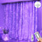 Lezonic Curtain String Light Waterproof, 3m×3m 300LED 8 Modes Remote Control Timer Adjustable Brightness,Curtain Fairy Light Plug in for Bedroom, Garden, Party, Wedding, Christmas (Purple)