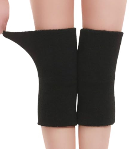 Cysocool 1 Paare Dicke Baumwolle Kniewärmer Winter Warme Knieschoner Therapie Arthritis Kaltes Knie Schmerzlinderung Kniebandage Thermische Knieschützer Ärmel Knieprotektor für Fahrrad Motorrad