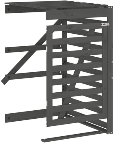 vidaXL Extension d'abri de Poubelle sur roulettes Gris Bois Massif pin, Extension d'abri pour poubelles extérieures, Extension d'abri pour poubelles de Jardin, Extension de Magasin de poubelles