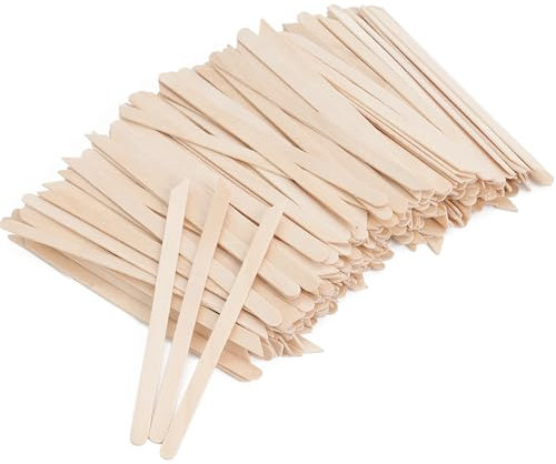1000Pcs Wooden Wax Sticks Small Waxing Applicator Sticks Wax Spatulas Wood Craft Sticks for Hair Removal and Smooth Skin - Slanted & Round