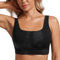 CRZ YOGA Damen Butterluxe Sport BH U Back Ohne Buegel Große Brüste Fitness Yoga BH Top Schwarze Tie-Dye-Blumen M
