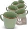 Steingut Kaffeetassen 6 Personen Rustic TESTSIEGER, Hochwertiges Landhaussttil Steingut Tassen Set, Stylisches Tee- und Kaffeebecher Set, Pure Living in Mintgrün