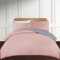 Brushed Microfiber Single Duvet Cover Sets Soft Microfiber Plain Dye Quilt Cover with Pillowcase Reversible Bedding - Blush/Grey