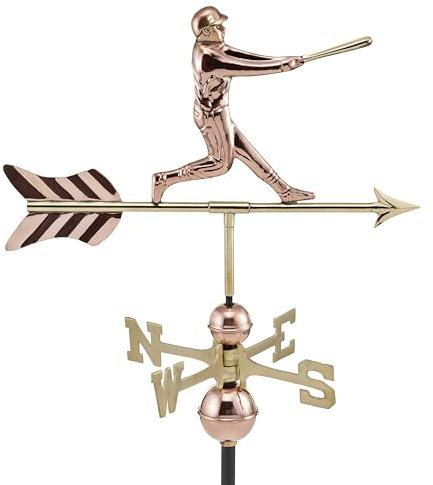 Good Directions 1980P Baseball Player Copper Weathervane