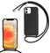 SLWYF Compatible with iPhone 12 Pro/iPhone 12 Crossbody Lanyard Case, Liquid Silicone Protective Phone Case with Strap Adjustable Neck Cord Necklace Soft Cover for iPhone 12 Pro/iPhone 12, Black