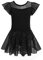 Arshiner Ballettkleidung mädchen Rüschen kurzärm Ballettkleid Tanzkleid Kinder Masche Baumwolle Ballettanzug Balletttrikot Glitzerndes Tanztrikot Kleinkind Ballerina Kleid mit Rock Tütü Schwarz 150