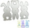 Osterhase Metall Stanzformen Schablone,Bunny Cutting Schablone,Kaninchen Ostern Stanzschablone,Ostern DIY Stanzschablone,Metallisches Material,für Bastelarbeiten, Scrapbooking,Karten.