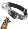 Ledeak Taktisches Hundehalsband, Verstellbares Militär-Hundehalsband mit Kommandogriff, Training Metallschnalle Nylon Verstellbar Hundehalsband für Hunde Training Freizeit Outdoor (L, Tarnweiß)