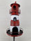 Arinosa Laterne Leuchtturm Metall Rot Windlicht am Stab D12,5xH 136cm