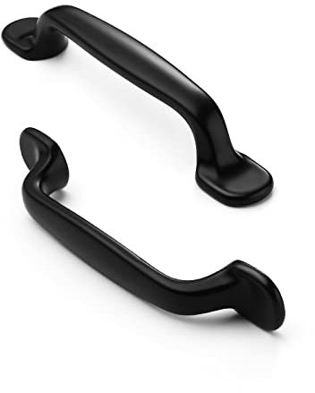 FURNIWARE 10 Stück Vintage Schrankgriffe Matt Schwarz Möbelgriff 96mm Lochabstand Küchengriffe Schubladengriffe Möbelgriffe Griffe Küche Küchenschränke Griffe