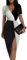 Generisch Frauen Kurzarm V-Ausschnitt Casual Kurzarm Plain Womens Deep Slim Fit Dinner Party Cocktail Side Schlitz Date Sexy Rückenlos (Splitter,L)