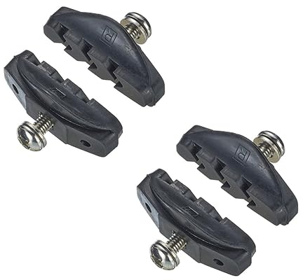 2 Paar Rennrad Bremsbeläge, Bremsklötze Fahrrad, Bremsschuhe Fahrrad Schwarz, für Alufelgen