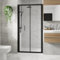 Blümme 900mm Bathroom Bi- Fold Door Shower Enclosures Matte Black Framed 6mm Glass Space Saving Shower Door