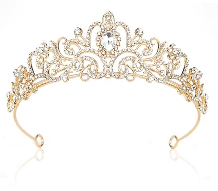Rierousy Tiara Hochzeit, Krone Damen, Krone Braut, Kristallkrone Strass Krone, Hochzeit Diadem für Hochzeiten, Abschlussbälle, Festumzüge, Prinzessinnenpartys, Geburtstagsfeiern Usw