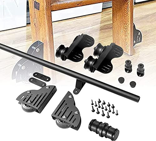 LGESR Schiebeleiter-Bibliotheks-Hardware Rollleiter-Hardware-Bibliothek Schiebeleiter-Hardware-Kit 3 Fuß 6 Fuß 10 Fuß 13 Fuß 16 Fuß 20 Fuß Schiene/Schiene, Metall Schwarz