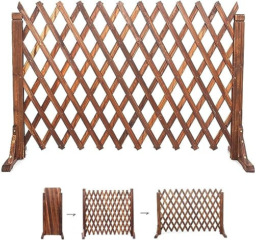 DACUDA Clôture de Jardin, clôture en Bois, Panneaux en Treillis télescopiques pour l'extérieur, Panneau de clôture utilisé comme décoration de réseau de Jardin décoratif pour la