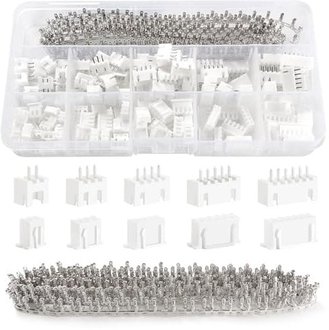 YIXISI 460 Stücke 2/3 / 4/5 / 6 Pin 2.54mm JST Stecker Kit, JST-XH, 2.54mm Pitch Weiblich Pin Header, JST Adapter Kabel Stecker, JST Männlich und Weiblich Stecker