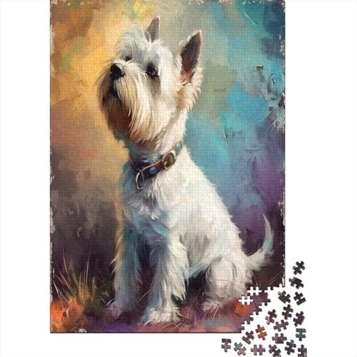 Maltese Dog Jigsaw Puzzles for Adults 1000 Piece Puzzles for Adults Educational Challenge 1000 Pieces Puzzles for Adults 1000pcs (75x50cm)