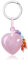 WULILONG Rose Quartz Crystal Keychain Healing Crystal Stone Keyring for Girls Heart Pendant Car Keyring Bag Charms for Women Girls Bag Crystal key chain (Style 1)