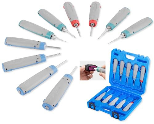 JRready JRconDRK21A10-01 Entriegelungswerkzeug Kit Neu Auspinwerkzeug Mit Schutzhülle Kompatibel Mit Deutsch DT Series/MOLEX 8090 093 3.68 Series/TE Micro Timer Series/AMP/Harting/MCON 1.2