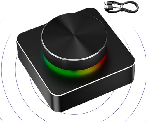 Generico Wireless Volume Control, Wireless Media Volume Controller for Computer, Speaker Button with RGB Seven Light Modes for Parties and Home Theater Plants