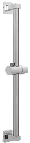 Asta per doccia in acciaio inox, 60 cm, montaggio a parete, con supporto per soffione doccia, regolabile, per bagno