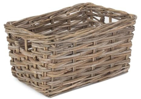 Red Hamper Large Rectangular Grey Rattan Storage Basket