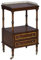 Casa Padrino Luxus Jugendstil Beistelltisch mit 2 Schubladen Dunkelbraun/Gold 42 x 33 x H. 74 cm - Telefontisch mit Rollen