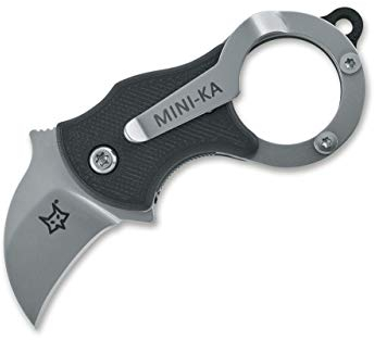 Fox Knives Unisex – Erwachsene Mini-Ka Black Sandblasted Taschenmesser, schwarz, 8,0 cm