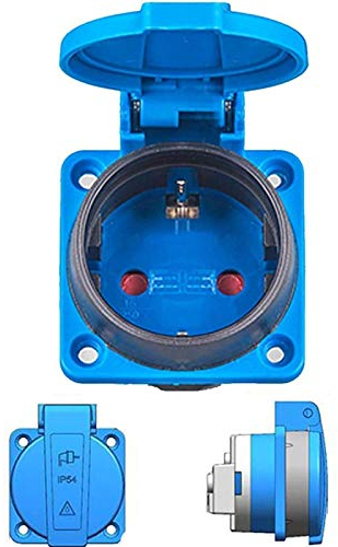 ALLEGRA 10 Stück Einbausteckdose mit Deckel Versenkbare Steckdose mit Klappdeckel Abdeckung 230V mit Deckel IP 54