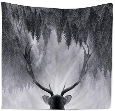 Nunubee Nunbee Tapisserie Wandbehäng Mandala Wald Wandteppich Wanddekoration Fatima Indisch Psychedelic makramee Hanging Hippie Tapestry Natur Beach Tischdecke Strandtücher, Hirsch 9 150 * 200cm