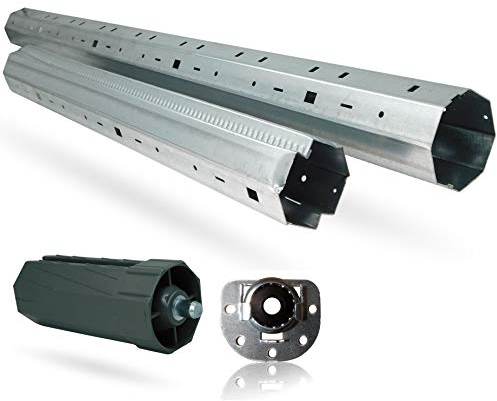 markiso I Rolladenwelle SW 60 Rollladenwelle Stahlwelle mit Teleskopwelle Welle für Rolladen - inkl. Wellenkapsel & Lager Komplett SET 110-130 cm frei einstellbar KEIN ZUSCHNEIDEN NOTWENDIG
