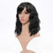 VCKOVCKO Kurze gewellte Perücken Bob Perücken mit Pony Schulterlänge Kurze Perücke Curly Wavy Synthetic Cosplay Perücke Pastell Bob Perücke für Mädchen Bunte Kostüm Perücken (12,Schwarz)