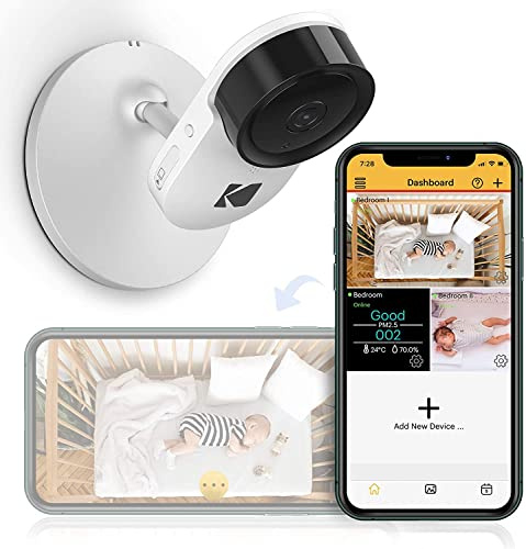 KODAK Cherish C120 Babykamera mit mobiler App, hochauflösende Babykamera, mit Zoomfunktion, Zwei-Wege-Audio