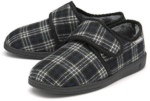 DUNLOP Mens Touch Fastening Full Slipper MTO - Grey - UK 10