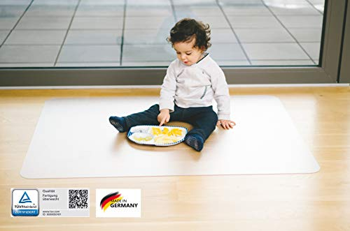 KAISER PLASTIC Bodenschutzmatte transparent | aus Clear Style R.PET | TÜV-Zertifiziert | perfekt für Hartboden | 115 x 135 cm