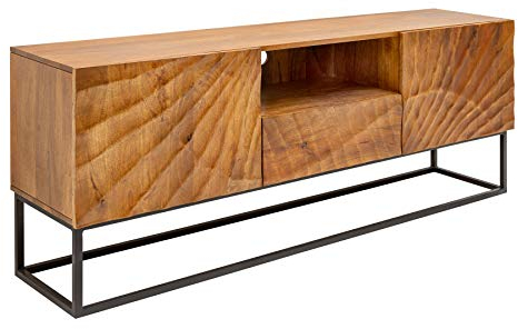 invicta INTERIOR Massives TV Lowboard Scorpion 160cm Mangoholz aufwendige 3D Schnitzereien TV-Board Fernsehschrank