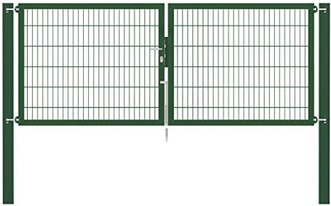 Alberts 636890 Doppeltor Flexo Plus mit Zubehör | verschiedene Breiten und Höhen | Pfostenstärke 100 x 100 mm | grün | Breite 300 cm | Höhe 120 cm