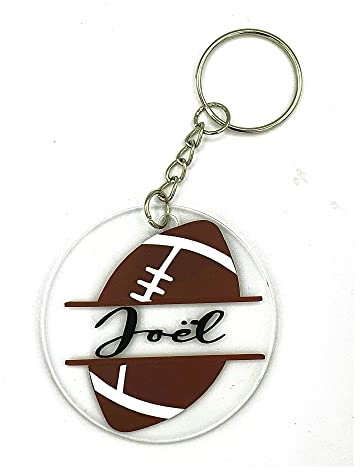Porte Clé Rugby Personnalisé – Motif Ballon de Rugby, Homme Garçon, Cadeau Anniversaire