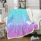 Homemissing Mädchen Kuscheldecke Bunte Glitzer Mädchenhaft Türkis Blaugrün Decke 130x150cm Blau Rosa Pastellfarben Flanell Fleecedecke Stilvolle Damen Wohndecke für Schlafsofa Couch