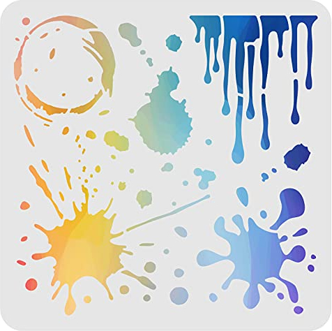 FINGERINSPIRE Spritzer Schablonen Dekoration Template 30x30cm Kunststoff Fleckschablonen Quadrat Wiederverwendbare Schablonen zum Malen auf Holz, Boden, Wand und Stoff