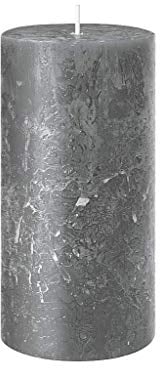 Rustik Stumpenkerze, Höhe 11 cm Ø 6 cm, Safe Candle, Brenndauer ca. 38 Stunden (anthrazit)