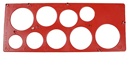 PAMPOLS Calibrador manual de plástico, plataforma con nueve medidas | Para medir frutas y verduras | Duradero y resistente | Calibre: 50-90mm
