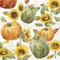 IHR Ideal Home Range - Papierservietten GLORY HARVEST cream 20 St. Lunch-Servietten Herbstdekor Kürbis Sonnenblume 33 cm x 33 cm