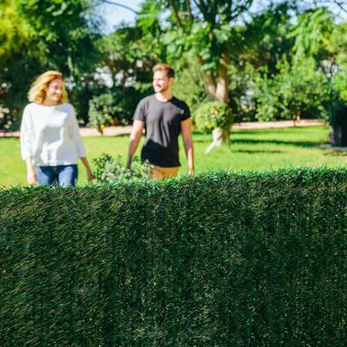 Mugar- Seto Artificial IGNIFUGO para ocultación de jardín, de 30 o 36 Varillas- Cañizo ocultación. (36 Varillas, 1x3m)