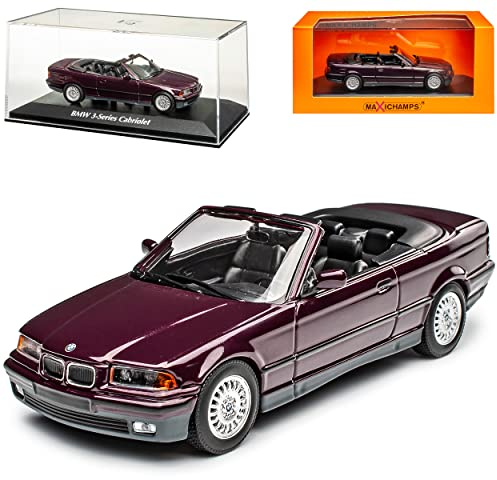 Model Car B-M-W 3er E36 Cabrio Violett Purple Metallic 1990-2000 1/43 Minichamps Maxichamps Modell Auto