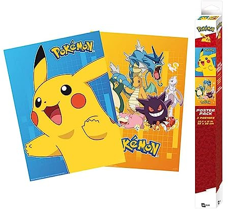 POKEMON Set 2 Chibi Posters - Farbige Charaktere (52x38)